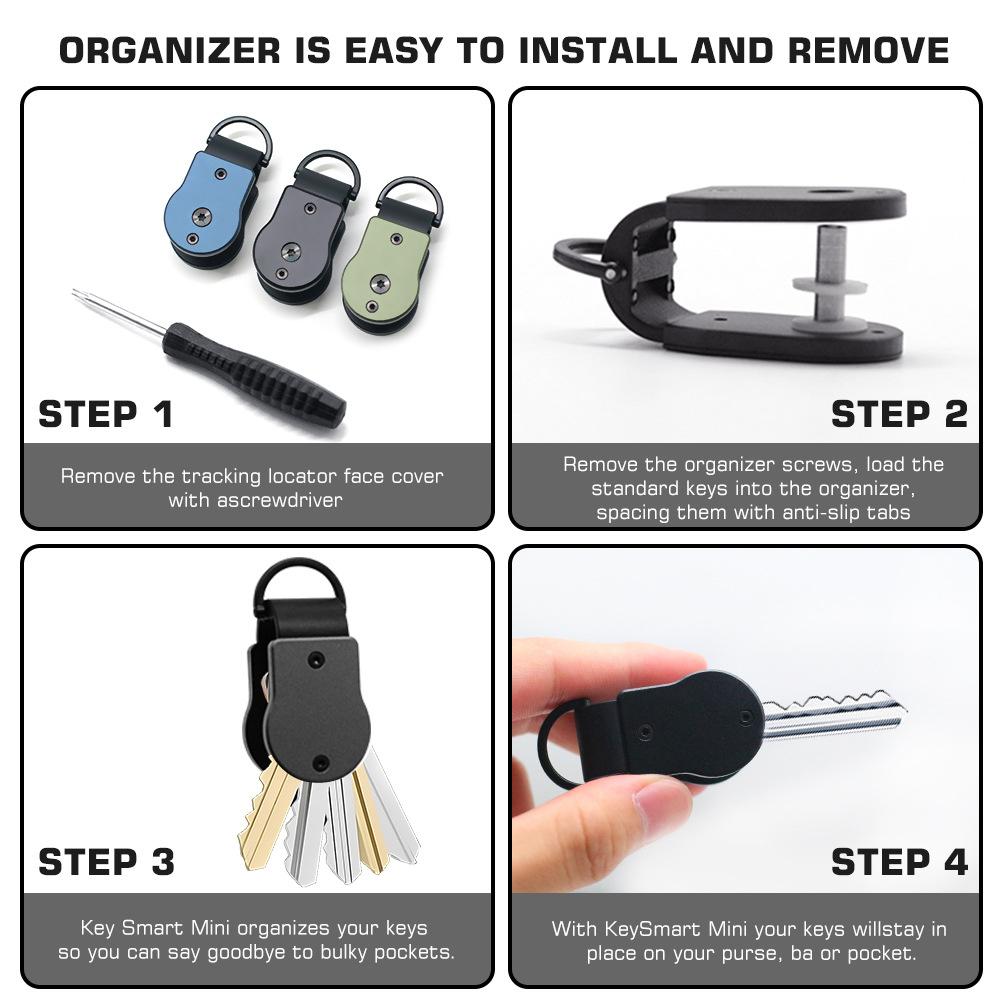Mini Key Holder Hold 2-5 Keys Key Fob Portable Keychain for Universal Size