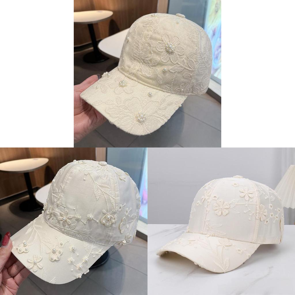 Floral Embroidery Baseball Hat With Curved Brim For Outdoor Sunshade Girls Boys