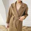 100% Wool Women Coat TIDENOVEL Autumn Wool Long Coat Handmade Pea Coat Winter Warm Wool Long Jacket Overcoat