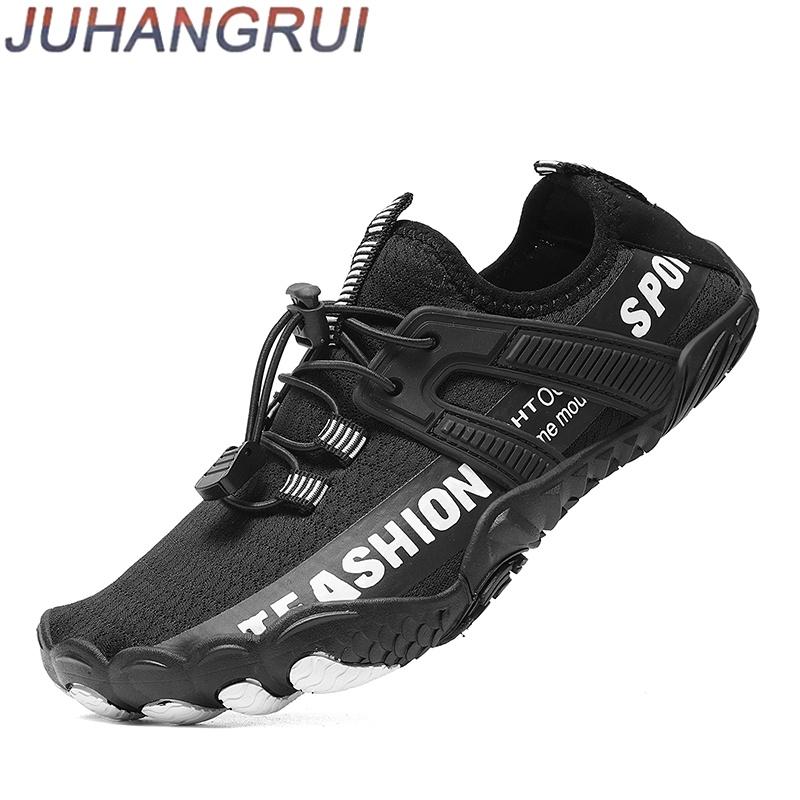 Unisex Outdoor Five-Finger Wading Shoes Breathable Mesh Rubber Sole Surfing Diving Swimming Shoes Slip-On Water-Resistant Sandal