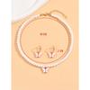 Fashion Faux Pearl Bow Pendant Necklace Earrings Jewelry Set For Women