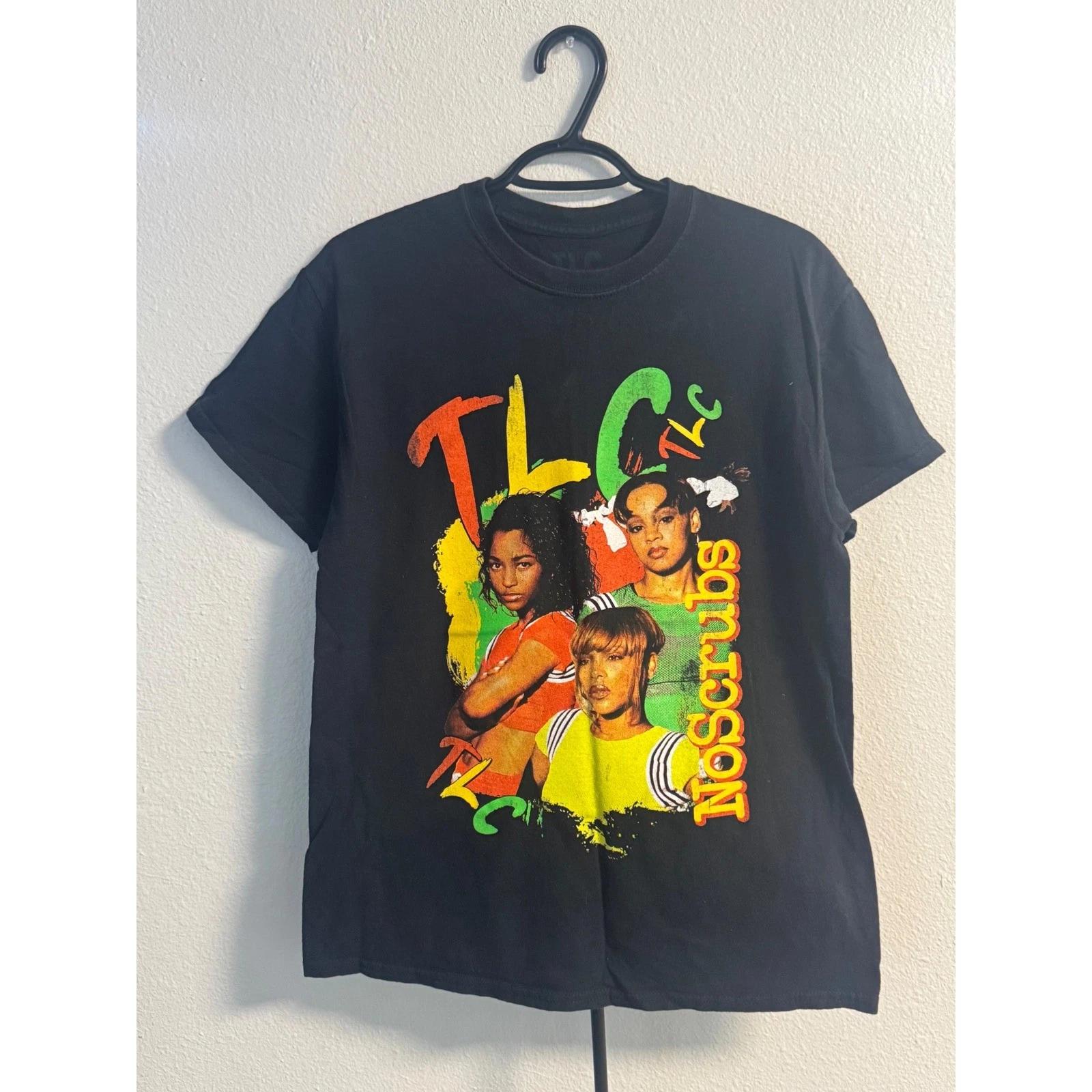 TLC No Scrubs Graphic T-Shirt Mens Medium Black 90s R&B Band Tee M