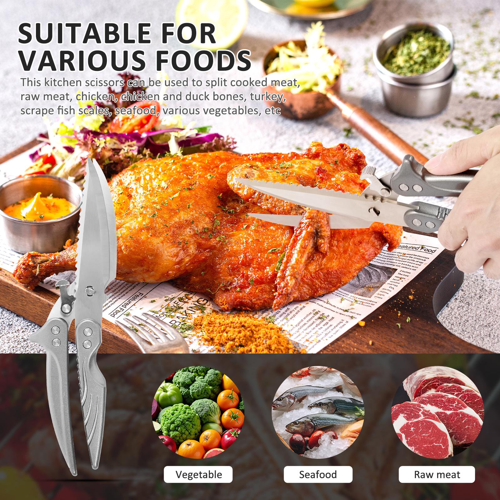 

Kitchen Scissors Stainless Steel Kitchen Shears Sturdy Enduring Poultry Shears Detachable Kitchen Scissors with Anti Slip Handle