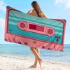 Retro Cassette Music Tape Towel Microfiber Beach Towel Absorbent Quick Dry Soft Yoga Swimming Resort Mountain Climbing Towel
