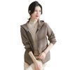Mom spring new casual jacket women's sweater cardigan elderly spring and autumn knitted lapel coat