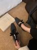 2025 Winter New Korean Version Bow Inner Height Increase Versatile Commuter Square Head Inner Velvet Single Shoes Cotton Shoes