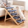 VEVOR Wood Pet Stairs, 5-Step Dog Stairs for Beds, Sofa & Cars, 68 Kg Load Capacity, Floded Flat Design