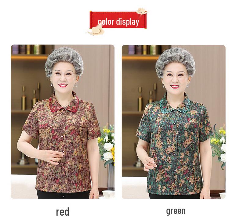 Summer Apparel for Mature Women: Short-Sleeved Shirts, Tops, and Outfit Sets