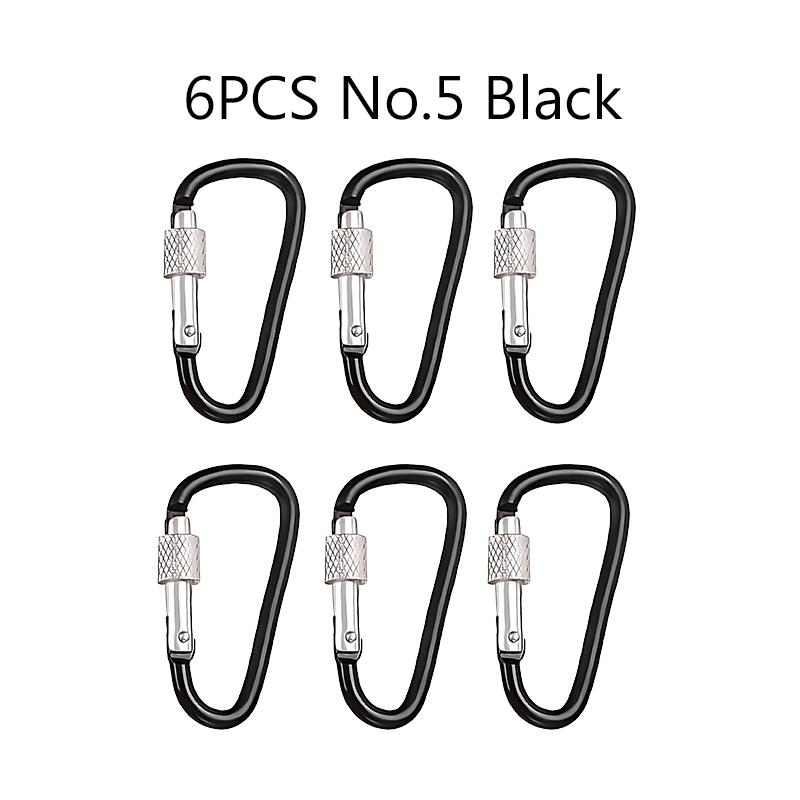 6PCS/Pack Colorful Aluminum Alloy Carabiner 7 Colors Available Key Chains Carabiners for Camping Hiking Travel Outdoor Tools ZYF