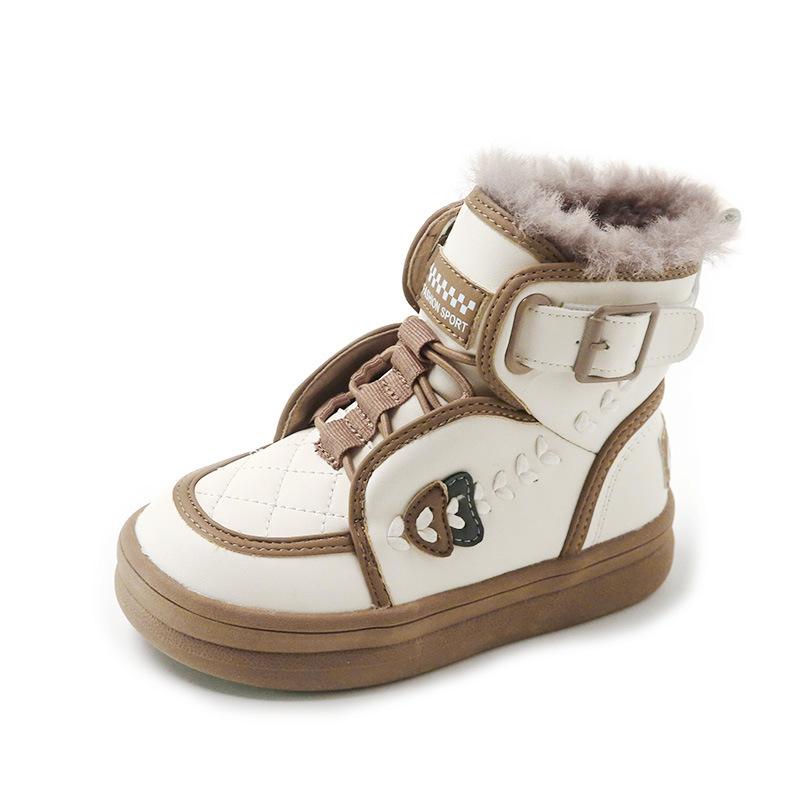 Dívčí sněhule zimní nový styl zahuštěné teplé severovýchodní chlapecké velké bavlněné boty protiskluzové dětské boty s měkkou podrážkou
