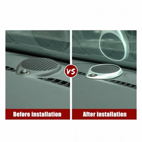 Car Central Control Speaker Cover Trim Ring For Jeep Grand Cherokee 2011+ Silver