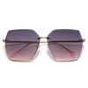 New Luxury Brand Large Frame Sunglasses Women Designer Metal UV400 Sun Glasses Lady Travel Fashion Eyewear