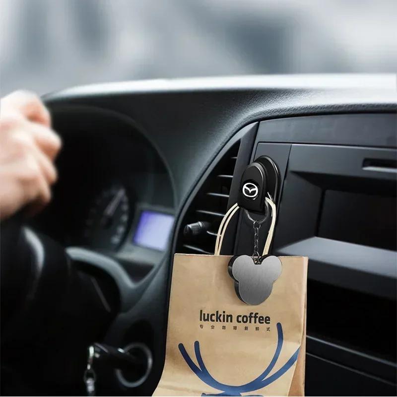 For Mazda 2 3 4 5 6 7 8 323 626 CX5 CX7 CX9 RX8 MX3 MX5 2/4Pcs Mini Car Hooks USB Cable Headphone Key Storage Hooks Car Goods