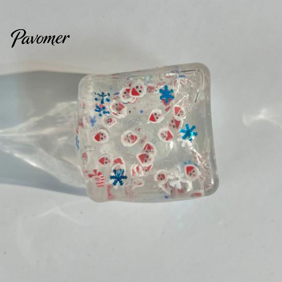 Stress Relief Cube Toys Christmas for Anxiety Relief, Clear Squeeze Fidget Transparent Toy Toy, Soft Stretchy Sensory Party Favors Stocking Stuffers