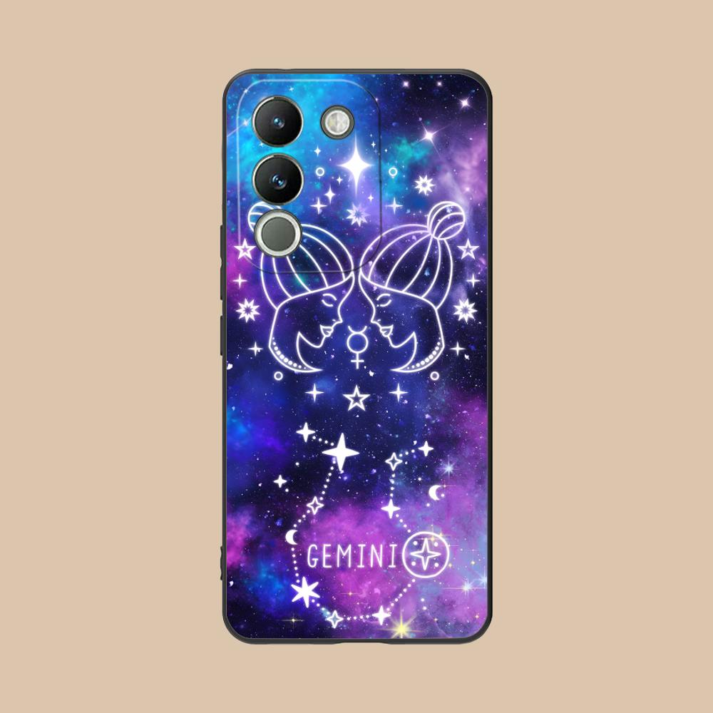 Zodiac Sign Gemini Phone Case for VIVO V60 V50 V40 V30 V29 V27 V25 V23 Pro Lite 5G Soft TPU Shockproof Cover