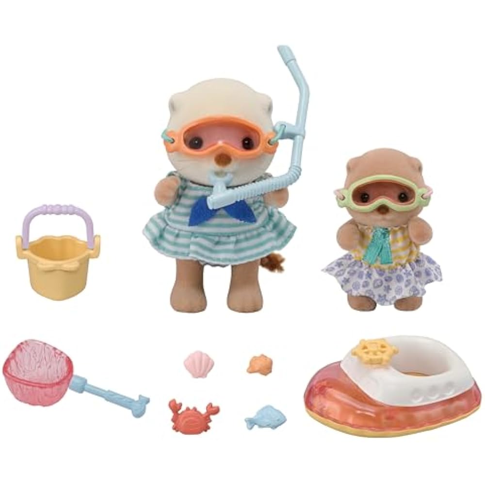 Sylvanian Families Doll/Furniture Set [Otter Sibling -Sea Play Set-] FS-57 ST Mark Certified Toy ...