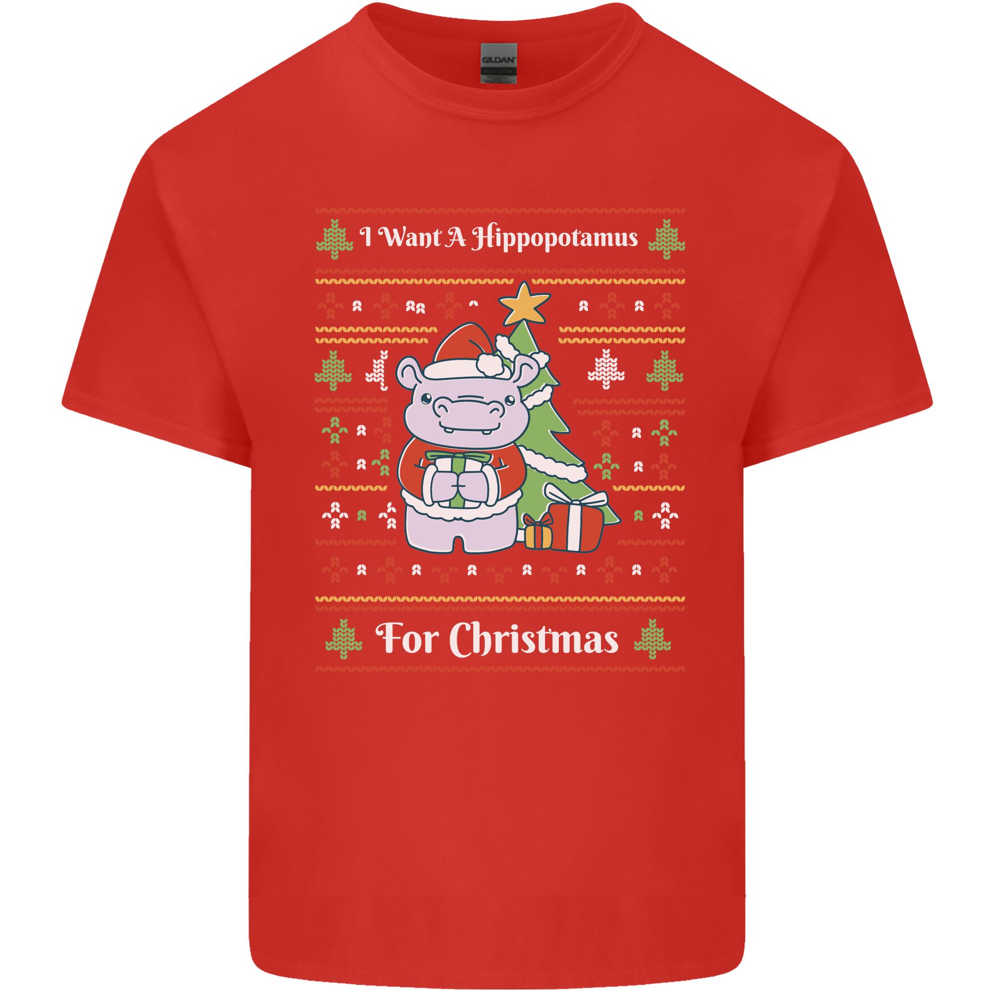 Hippo Christmas Funny Hippopotamus Unisexs Light Cotton TShirt S