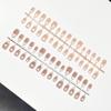 French Pearlescent Full Cover Press On Nails 30pcs Set False Nail Tips Comfortable Wear for School Dances and Events