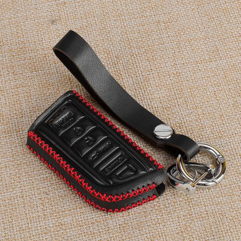 New 5 Buttons Car Remote Key Fob Cover Protector Case with Chain Fit for Acura MDX RDX PU Leather