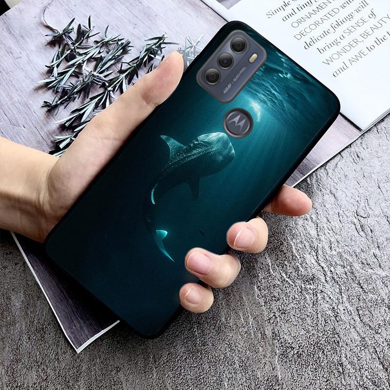 Whale Shark fisch Telefon Fall für Motorola Moto E7 Plus E32 E20 E40 Rand 20 Lite G22 G52 G20 G30 G100 G60 g50 G10 G Pure G Stylus