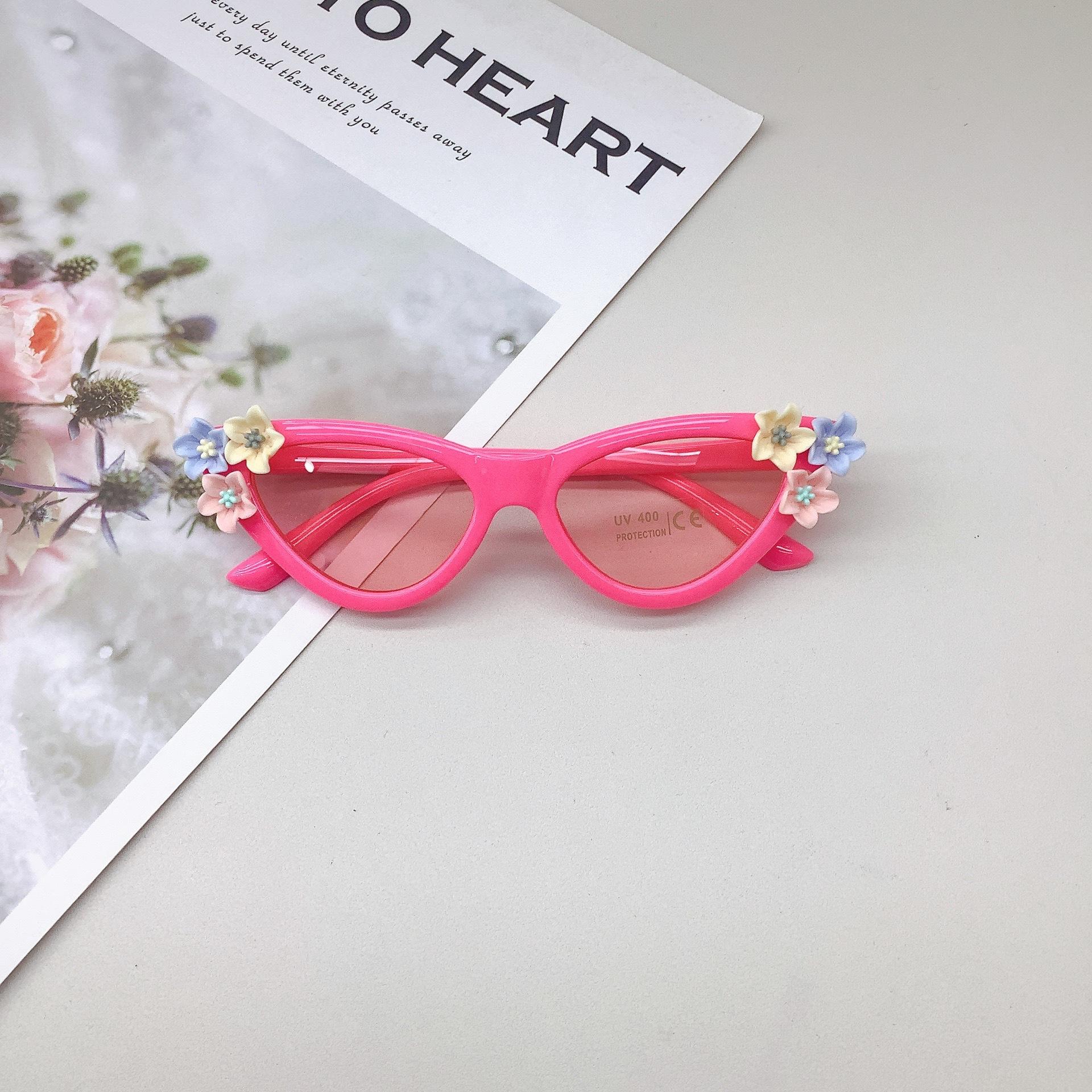 

Модные трехцветные очки в форме цветка, милые детские солнцезащитные очки, оправа «кошачий глаз», солнцезащитные очки для девочек с защитой от УФ-лучей, очки для вечеринок