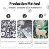DIY Pearl Art Deer Painting Kit 5D Crystal Rhinestone Embroidery for Bedroom Living Room Wall Decoration Handmade Craft