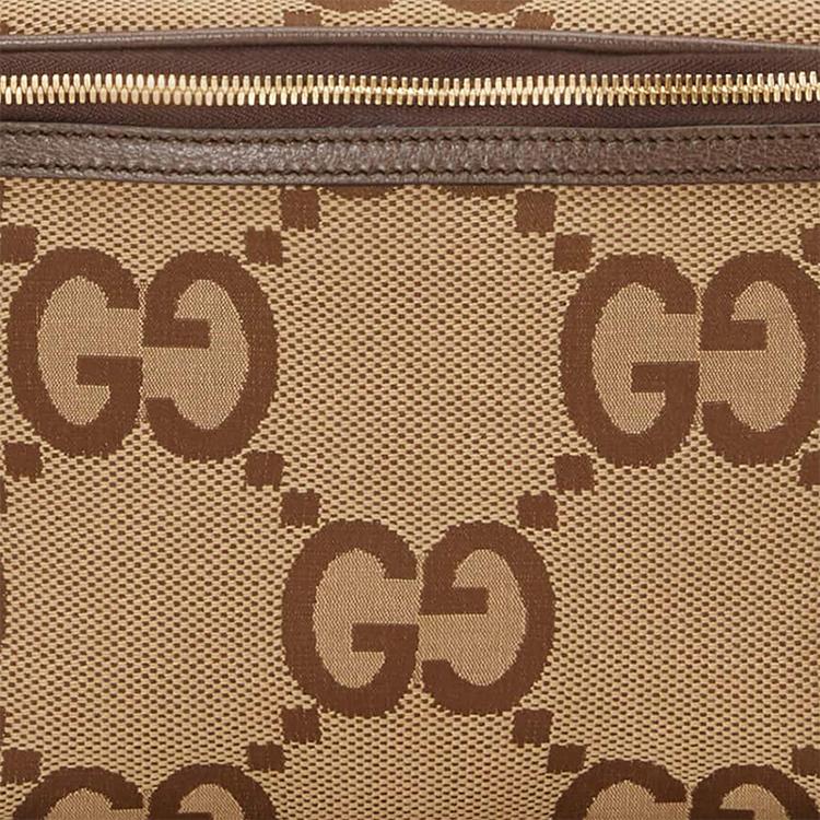 Gucci Fashion Trend Old Flower Logo Red Green Web Zipper Canvas Crossbody Shoulder Bag Waist Bag Men Bags Brown 696031-UKMDG-2570