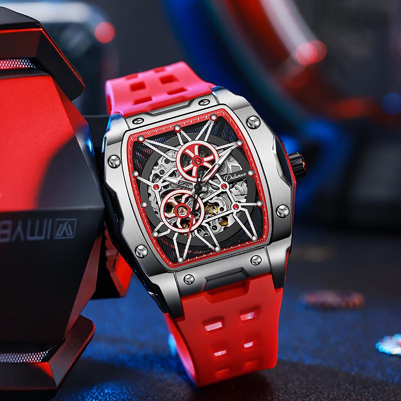 Mens Skeleton Mechanical Automatic Watch Top Brand Luxury Luminous Waterproof Men Watch Gift