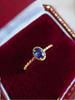 925 Silver Vintage Advanced Golden Blue Oval Zircon Ring For Women Engagement Luxury High Quality Fine Jewelry