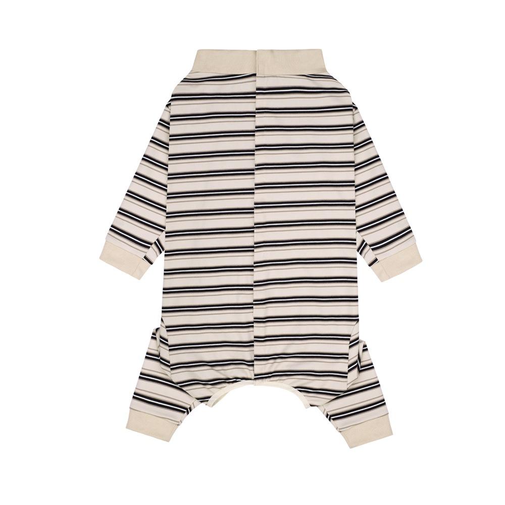 Polyester Puppy Stripes Jumpsuits Four-legged Dog Pajamas Durable Pet Dog Clothes  Autum