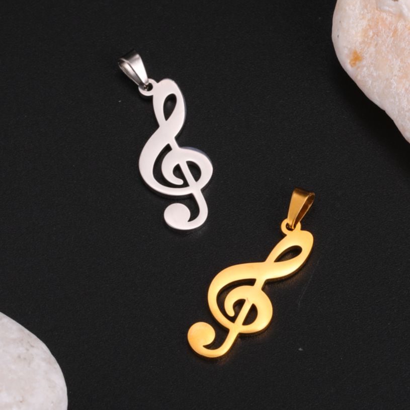 My Shape 5 pcs Musical Note Charms DIY Necklaces Bracelets Earring Music Pendants Stainless Steel Jewelry Making DIY Accessories