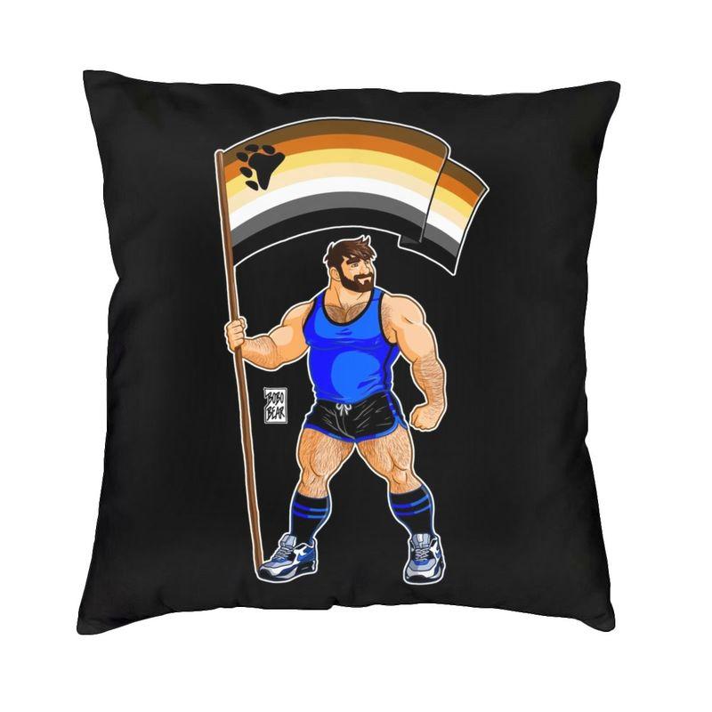 Gay Pride Adam And Ben Like To Play Pillow Living Room Decor Bobo Bear Lgbt Art Cushion Decoration Salon Square Pillowcase