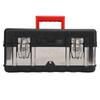 14 Inch Tool Box Large Capacity Stainless Steel Lockable Tool Organizer with Removable Tray for Home Auto Repair