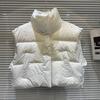 Spring New Internet Celebrity Niche Spice Girl Fried Street Light and Thin Thermal Cotton-padded Clothes Cotton-padded Vest Jacket