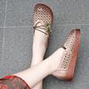 Sandals women's summer new women's shoes hollow breathable sandals retro medium mother flat non-slip hole shoes
