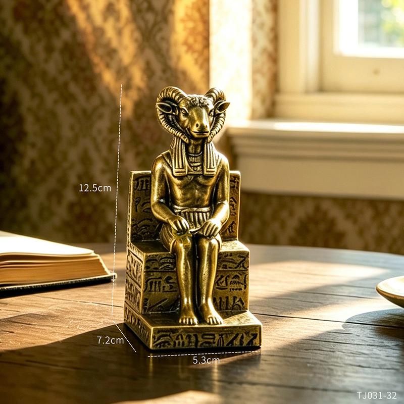 Vintage Egyptian God Anubis Ram Khnum Resin Statue Set Decorative Figurines for Home Living Room Tabletop Wall Display 2026 New