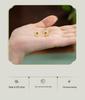 Tichiya Natural Hetian Jade Peach Blossom Earrings, S925 Sterling Silver, Chinese Style, Elegant Flower Design for Women.