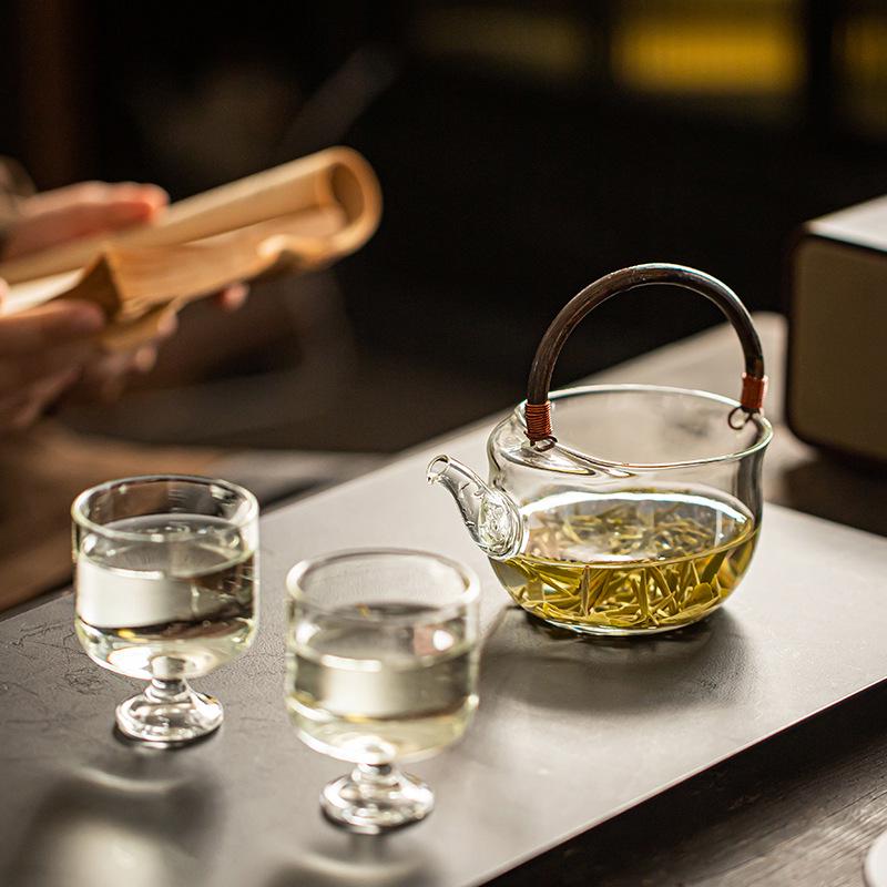 Heat-Resistant Glass Teapot with Handle - 2025 New Model for Green Tea Brewing, Household Tea Set