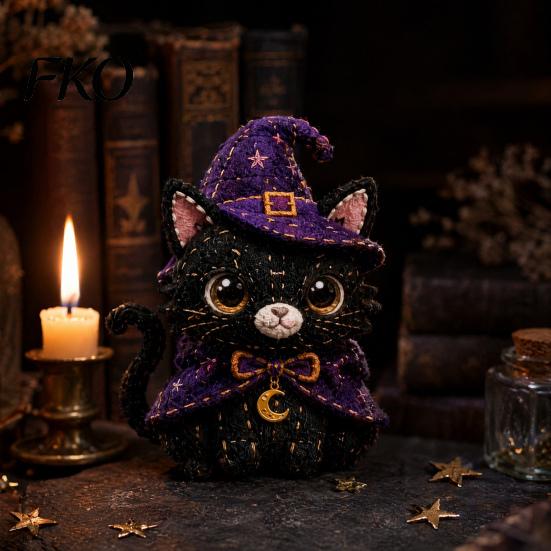 Kit Artigianato Patchwork Animali Amici di Halloween, Fai da Te Cucito Realizza 4 Kit Personaggi Adorabili, per Principianti Regalo Fatto a Mano Decorazione Festiva