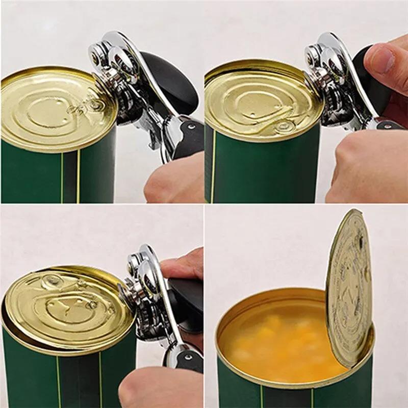 2pcs Stainless Steel Multifunctional Professional Can Manual Can Opener Craft Beer Grip Can Opener Bottle Opener Kitchen Gadgets