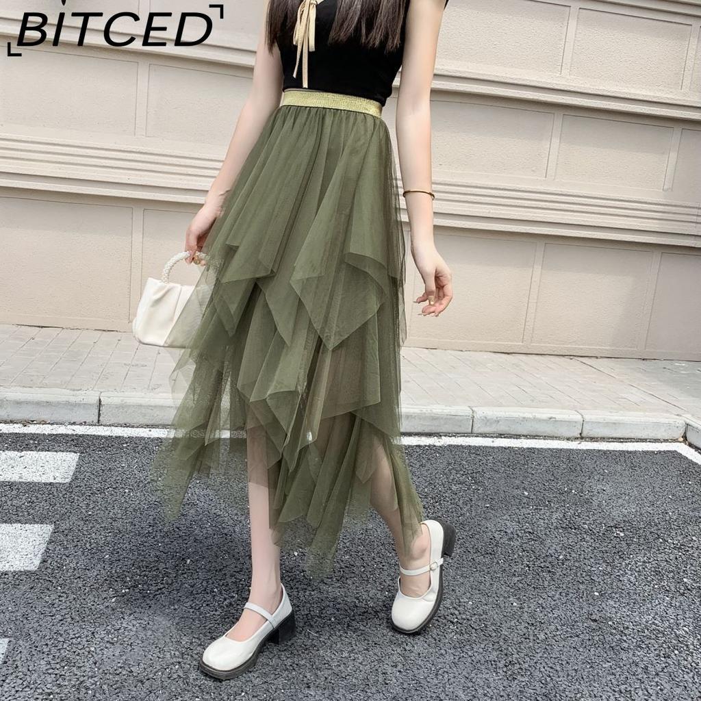 BITCED Damenmode Lässig Einfarbig Druck Sommer Frühlingsrock