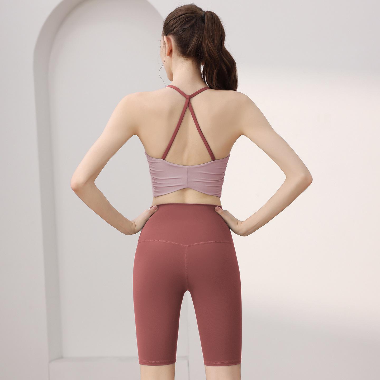 JYL Slim Yoga Shorts U Camisole Vest Outdoor Sports Gym Set L базар