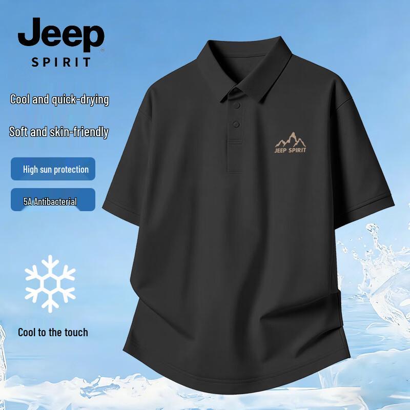 JEEP SPIRIT Men s 5A Antibacterial Quick-Dry Polo Shirt 3XL
