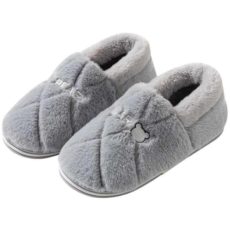 Plush cotton slippers winter bag heel 2025 new indoor home non-slip warm outdoor cotton shoes autumn and winter