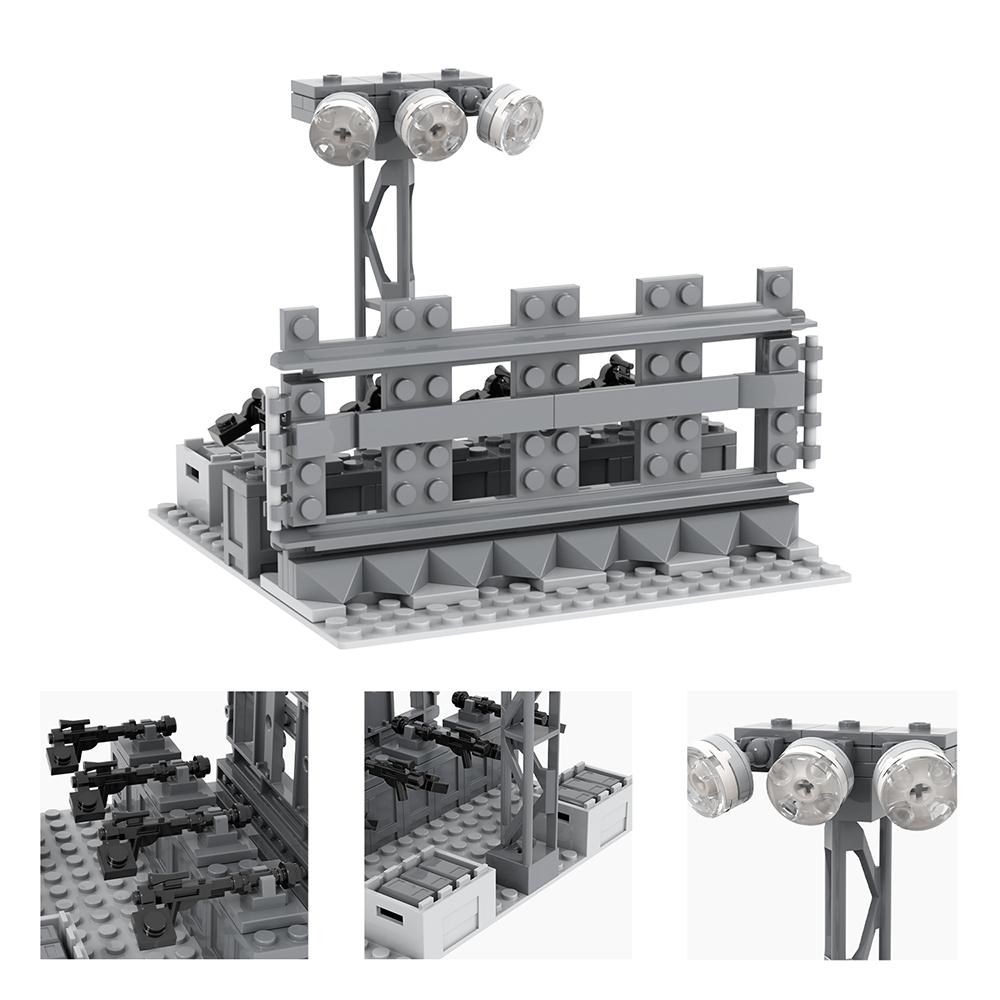 MOC WW2 Battlefield Brick Military Installation Gun Weapon Compatible Figure Building Block Toys For Children Adult Friends Gift