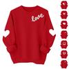 Valentinsdagströjor för kvinnor Kärlekshjärta Grafisk Pullover Rundhalsad Långärmad Topp Valentinsdagströja