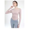 Yoga Wear With Chest Pads, Women's Pilates Sports Top, Tight And Slimming Look, Elegant Cycling Training Long-sleeved Fitness Wear For Summer