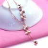Purple Gold Colored Gold Shining Butterfly Necklace Fashion High Temperament Plated Rose Gold Necklace