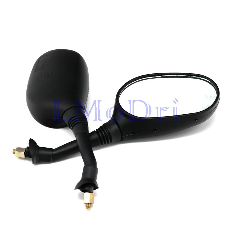 LMoDri Motorcycle Rear View Mirror Motorbike 8mm Back Side Replacement Mirrors Scooter E-bike Universal