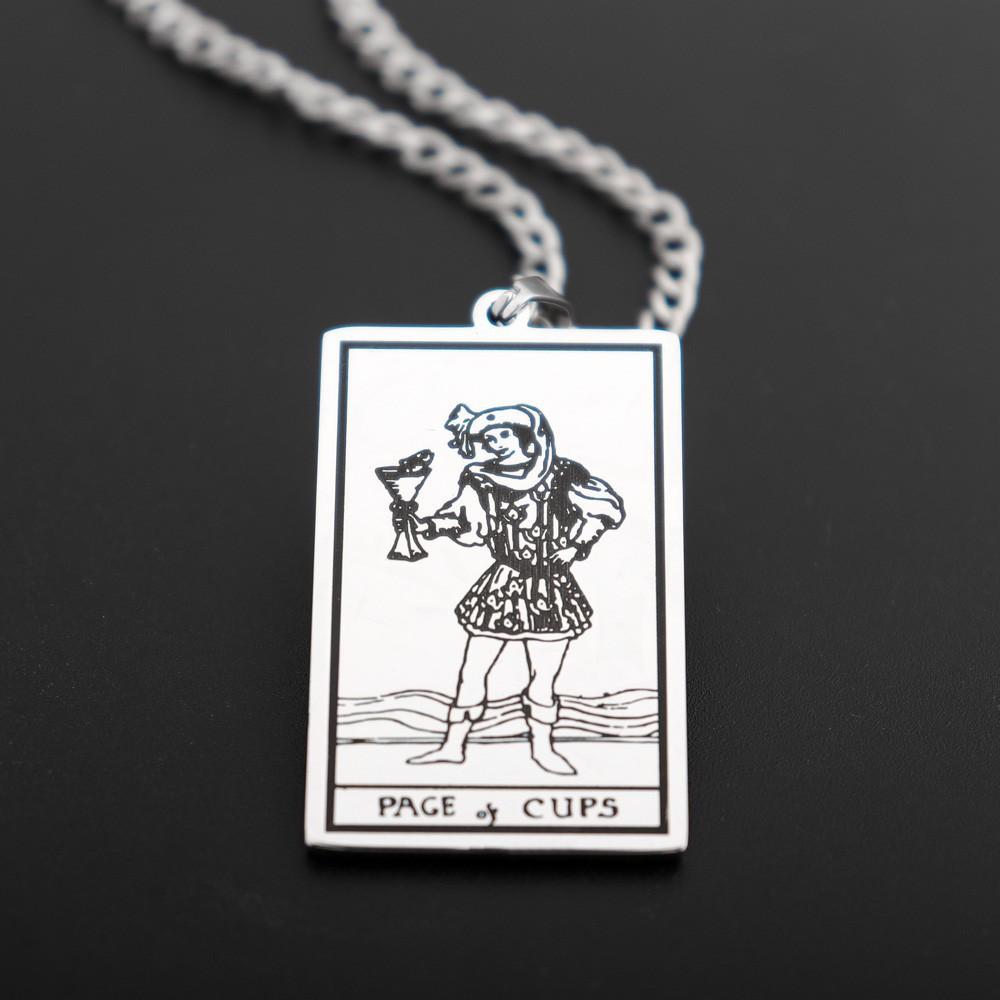 Waite Holy Grail Tarot Necklace European and American Retro Men's Hip-Hop Style Necklace